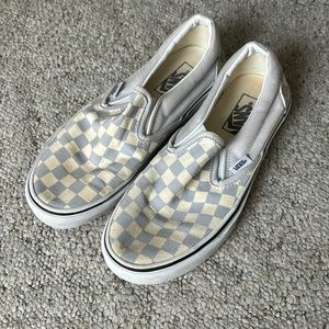Grey and White Checkered vans brand new only worn once size 7.5